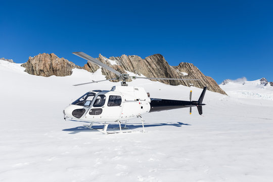 helicopter on Franz Josep Glacier