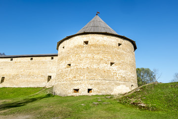 Fototapeta na wymiar Medieval fortress in Staraya Ladoga.Russia.