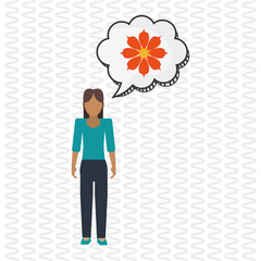Flower concept. Woman icon. Colorfiul illustration