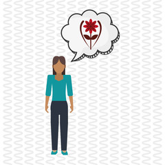 Flower concept. Woman icon. Colorfiul illustration