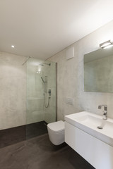 Naklejka na ściany i meble Interior, bathroom with sink and shower