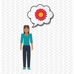 Flower concept. Woman icon. Colorfiul illustration