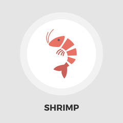 Shrimp icon flat