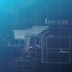 An exploded view of a building