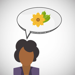 Flower concept. Woman icon. Colorfiul illustration