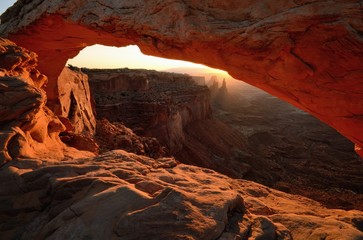 Mesa Arch Glowing at Sunrise