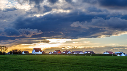 Evening Clouds over Town