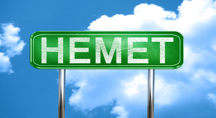 hemet vintage green road sign with highlights