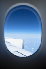 View through plane window