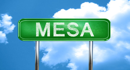 mesa vintage green road sign with highlights