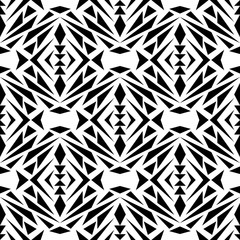 Vector seamless texture. Black and white tribal geometric pattern. Aztec ornamental style