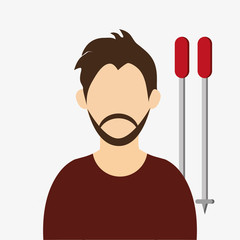 Winter design. Sport icon. Colorful illustration 