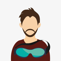 Winter design. Sport icon. Colorful illustration 