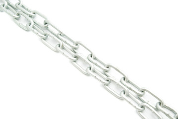 pair of steel chains on white