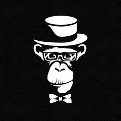 Sign with human-monkey