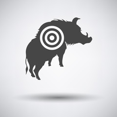 Boar silhouette with target icon