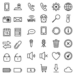 Set of vector web icons Mobile Phones