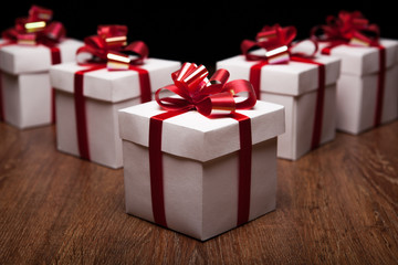 small gift boxes on the table