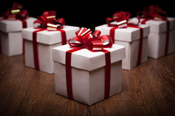 small gift boxes on the table