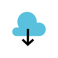 Download information line icon.