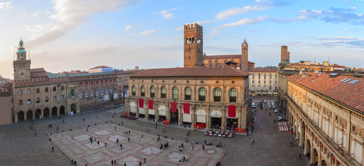 A panoramic view of main square - bologna, italy