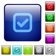 Color checkbox glass buttons