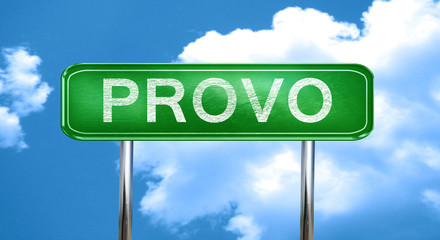 provo vintage green road sign with highlights