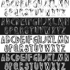 Grunge font letters set