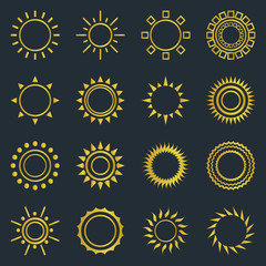 Fototapeta premium Set of vintage sunburst.
