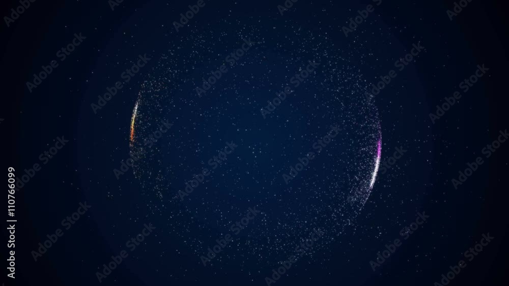 Poster abstract background with circular shape formed of small particles.