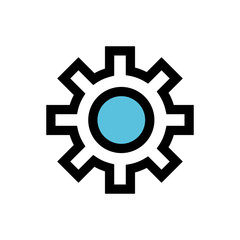 Working process, wheel line icon.