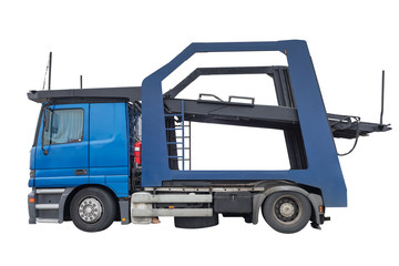 truck for transportation of cars isolated on white background