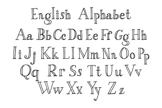 Hand cut vector alphabet