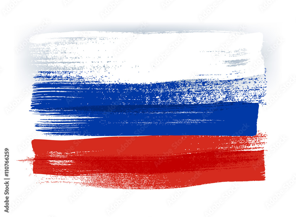 Wall mural Russia colorful brush strokes painted flag.