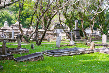 Cemetry with trees in George town, Penang, Malaysia