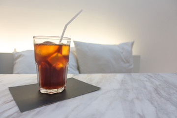 iced americano coffee  with background
