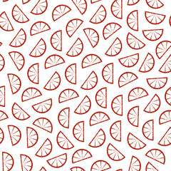 Citrus seamless pattern. Slices of tropical fruits