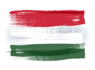 Hungary colorful brush strokes painted flag.