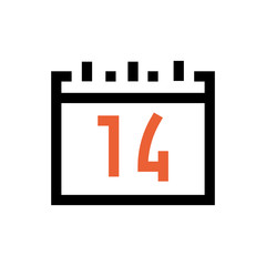 Calendar, valentine's day, love line icon.