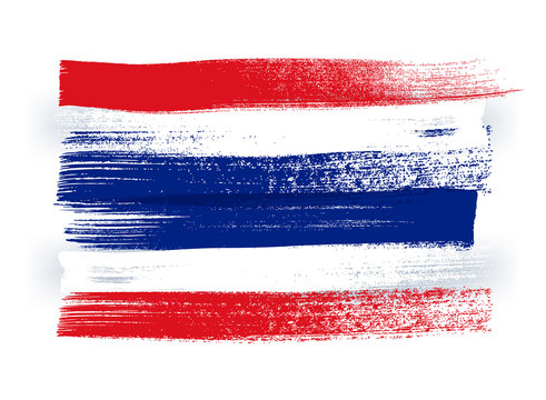Thailand colorful brush strokes painted flag.