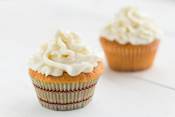 cupcakes close-up, shallow depth of field