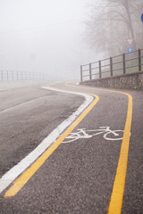 Road in the fog.