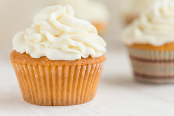 cupcakes close-up, shallow depth of field