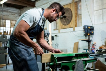 Carpenter working on his craft 