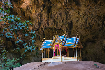 Fototapeta na wymiar Morning sunbeam on royal pavilion in the Phraya Nakhon Cave, Pra