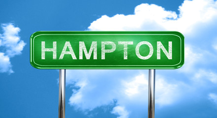 hampton vintage green road sign with highlights