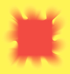 red smoke square on a yellow background