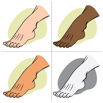 Individual human foot. ethnic