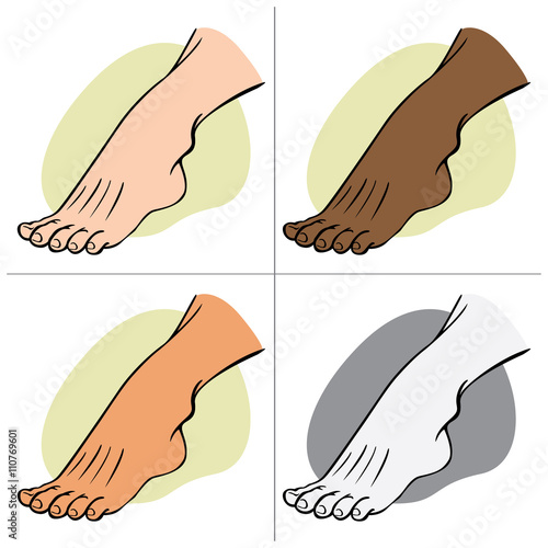 "Individual human foot. ethnic" Stock image and royaltyfree vector