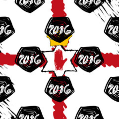 Pattern for Euro 2016 France football championship. A soccer ball pattern and  a Portugla flag